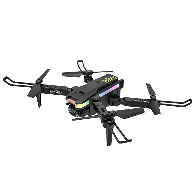 LSRC LS-XT8 Tragbare RC-Flugzeug-Drohne mit faltbaren Mini-Luftbildern, Doppelkamera 4K-Flugzeug mit Höhenhaltemodus/LED-Licht - Schwarz