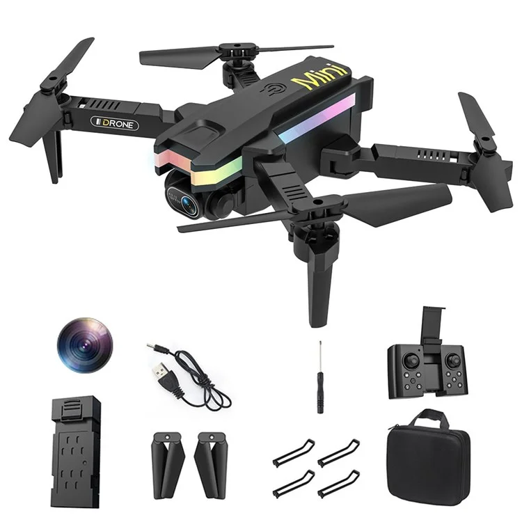 LSRC LS-XT8 Folding RC Aircraft Portable Mini Aerial Photo Drone 4K Single-Camera Airplane with Altitude Hold Mode - Black