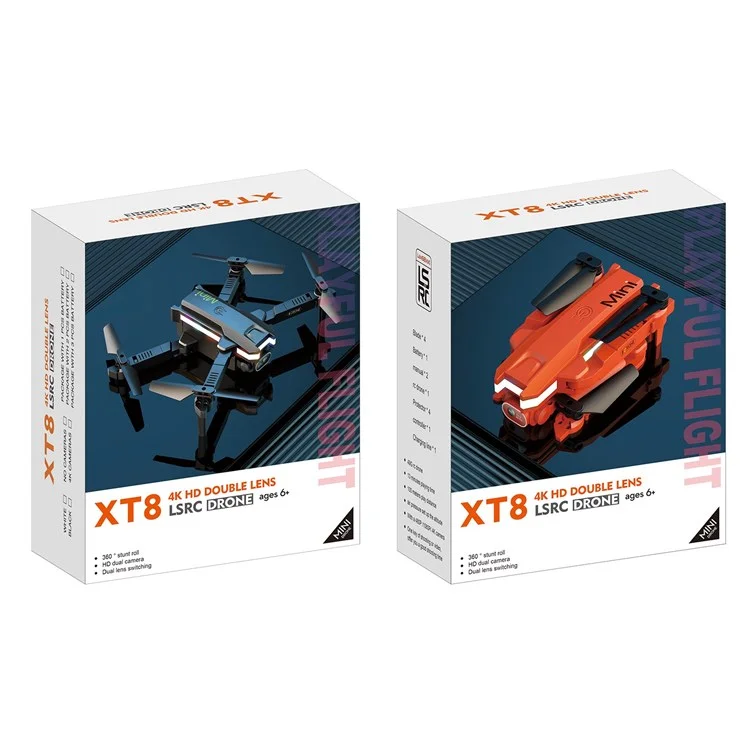 LSRC LS-XT8 Avión Ploting RC Portable Mini Photo Aerial Drone 4K Avión de Una Sola Cámara Con Modo de Retención de Altitud - Negro