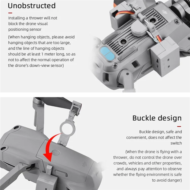 EWB9199 per DJI Mavic Air 2/2S Dispositivo di rilascio Airdrop System Payload Transport per pesca, matrimonio, Pasqua, festa di compleanno, riunione di famiglia