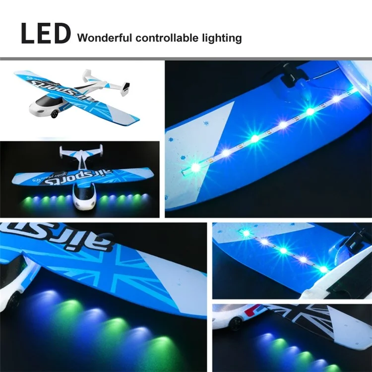 4DRC G3 Large RC Glider Plane Remote Control Aircraft EPP Foam Airplane Toy with Smart Gyro/LED Light for Boys Girls Beginners (No Camera, Dual Batteries)