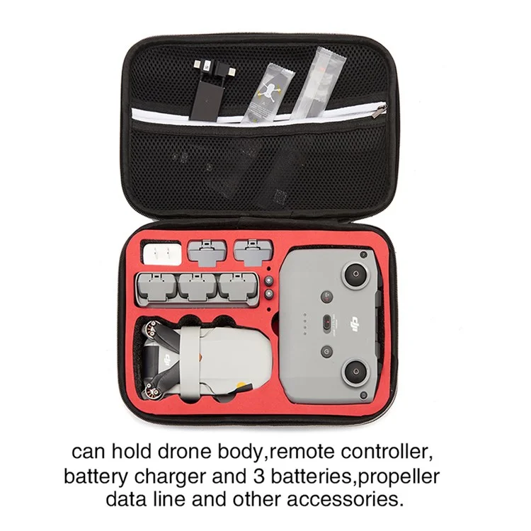 Para DJI Mini 2 Fly More Combo Storage Handbag Polla a Prueba de Amortiguadores RC Accesorios de Carcasa de Transporte - Negro Negro