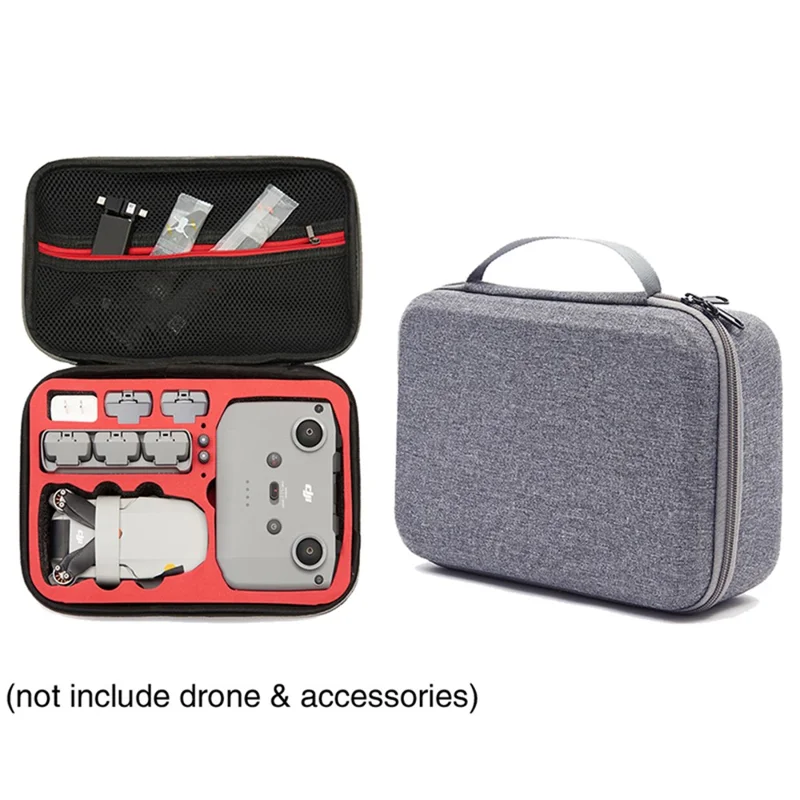 For DJI Mini 2 / Mini 2 SE / Mini 4K Fly More Combo Storage Handbag Shockproof RC Drone Accessories Carrying Case Box - Grey / Red