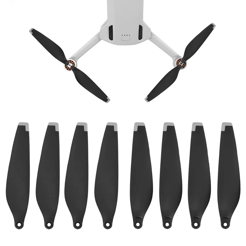 6030F For DJI Mini 3 Pro 8Pcs Plastic Drone Propellers Blades Replacement Accessories - Black/Silver