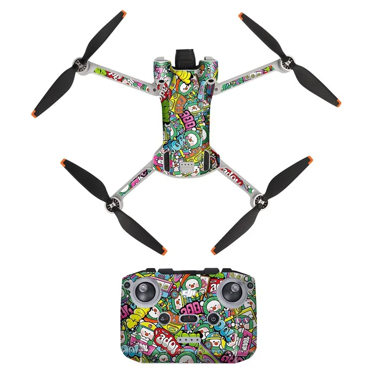 SUNNYLIFE MM3-TZ395 For DJI Mini 3 Pro Drone + RC-N1 Remote Control Stickers Set Decals Stylish Decorative Stickers - Cute Pig