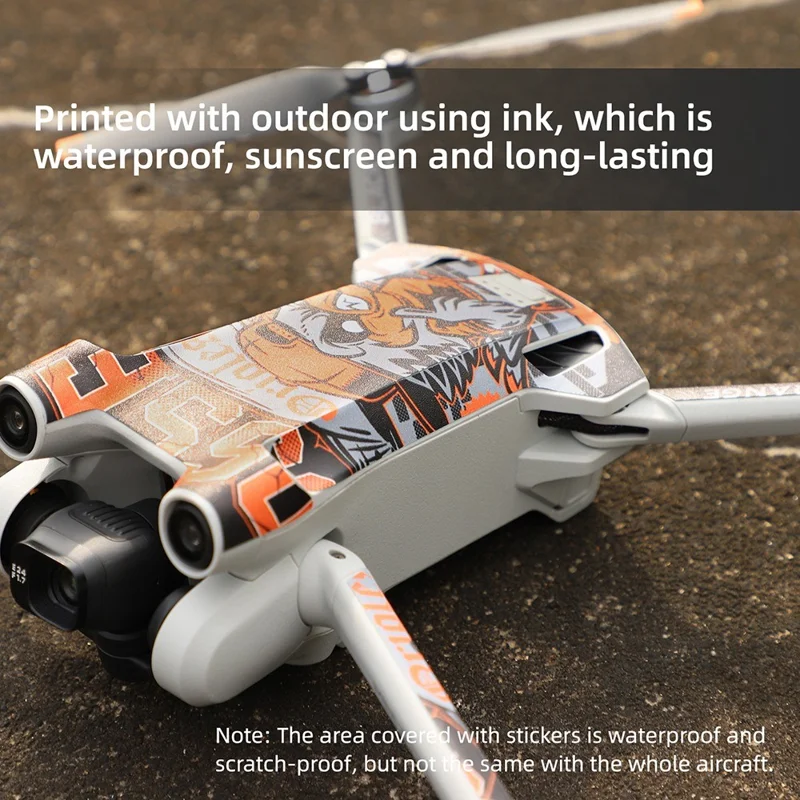 SUNNYLIFE MM3-TZ396 For DJI Mini 3 Pro Drone + for DJI RC Remote Control Stickers Set Anti-scratch Decorative Stickers Decals - Angry Eagle