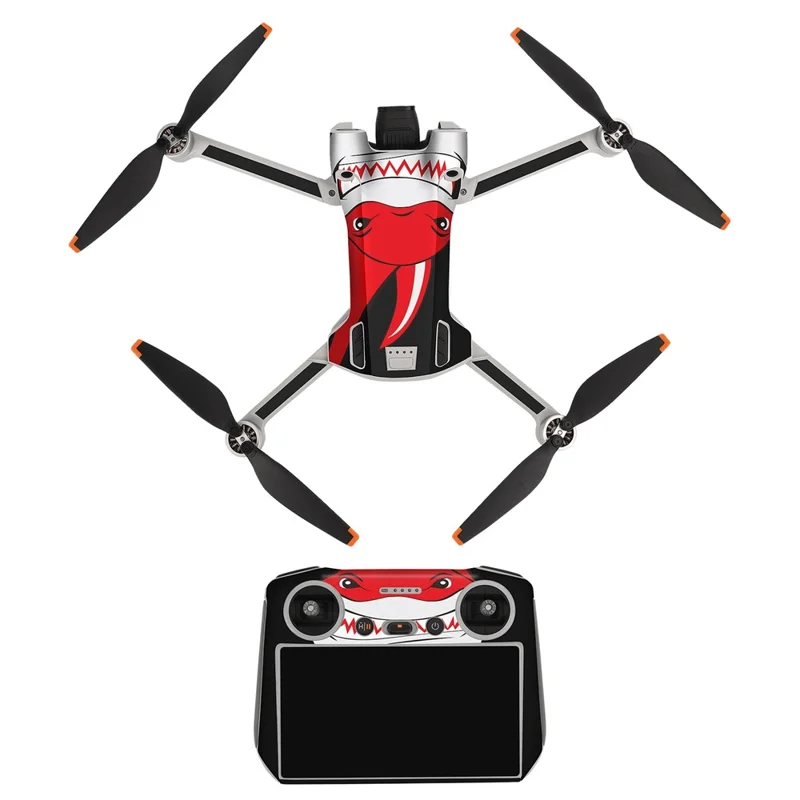 SUNNYLIFE MM3-TZ396 For DJI Mini 3 Pro Drone + for DJI RC Remote Control Stickers Set Anti-scratch Decorative Stickers Decals - Shark