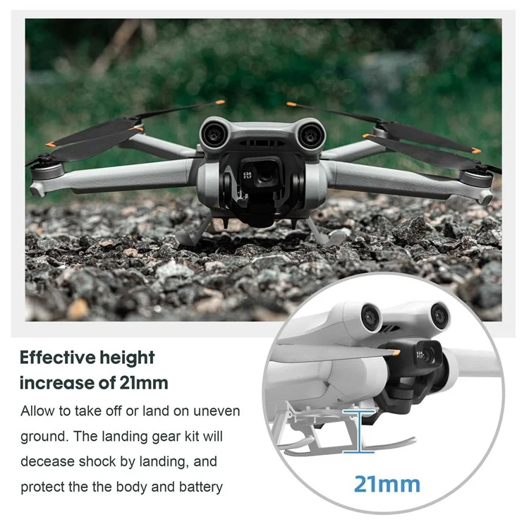 STARTRC 1110890 For DJI Mini 3 Pro Drone Foldable Landing Gear ABS Anti-fall Heighten Landing Stand