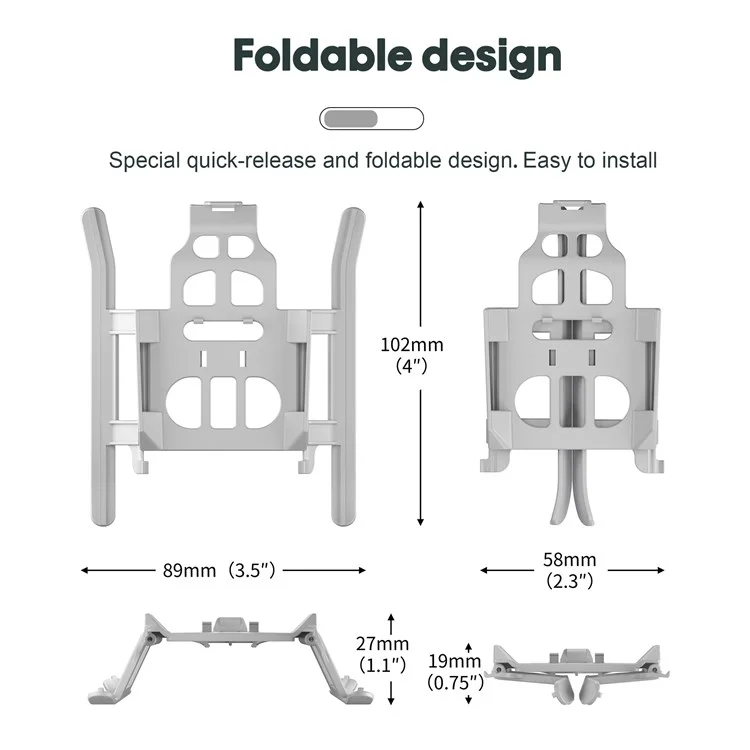 STARTRC 1110890 For DJI Mini 3 Pro Drone Foldable Landing Gear ABS Anti-fall Heighten Landing Stand