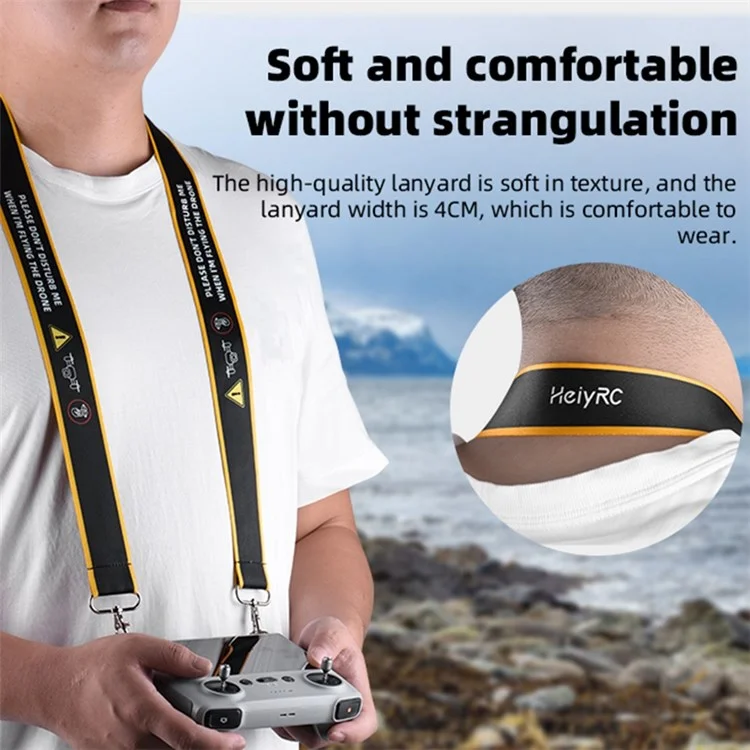 HEIYRC ZZCP9253 Lanyard Ensanchado Para DJI Mini 3 Pro RC Remote Control, Sin Cinturón de Correa de Cuello de Advertencia Inquietante