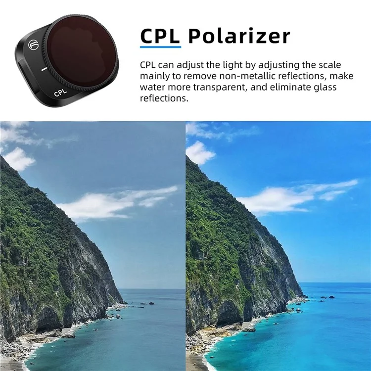 RCSTQ Pour DJI Mini 3 Pro CPL Polarizer Camera Lens Filter Aluminium Alloy Optical Glass RC Accessoires