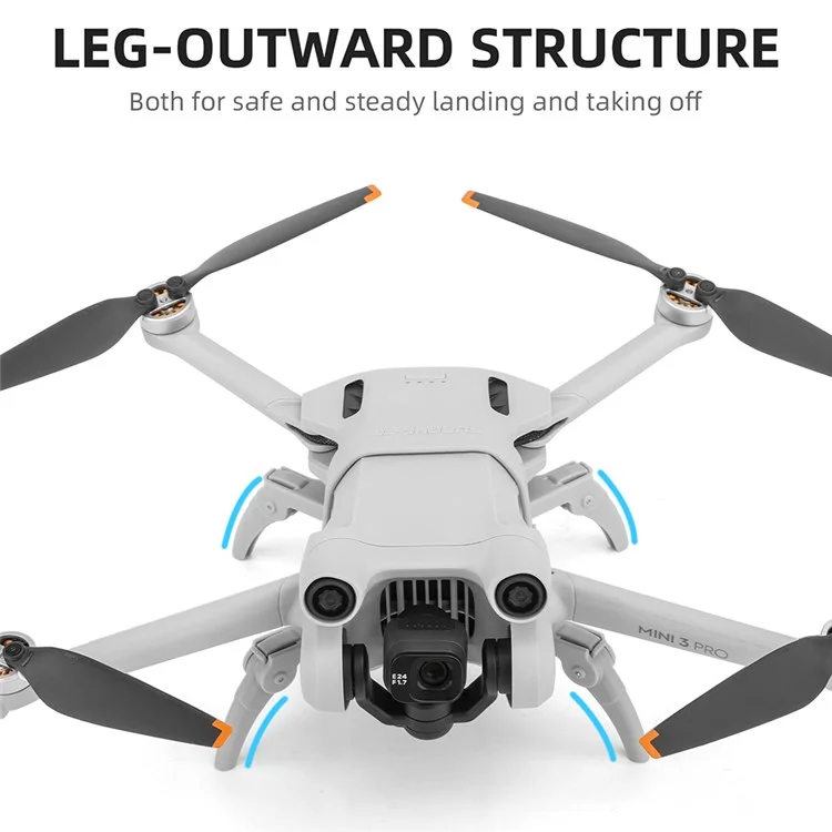 SUNNYLIFE MM3-LG399 Pour DJI Mini 3 Pro Drone Atterrissage Pliable Gear Anti-chute Rehausseur Atterrissage Stand - Orange