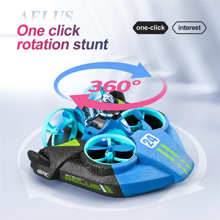 V24 Aeromobili RC a Quattro Assi RC Tre in Tre in Uno e Air rc Barca a 360 Gradi Turghibling Remote Control Giocattoli Con Due Batterie Con Due Batterie - Verde