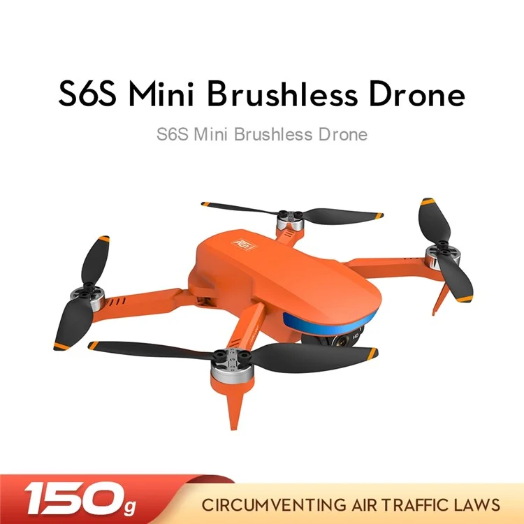 LSRC Mini S6S 5G WiFi FPV 4K HD Camera HD Brushless RC Drone Aerial Photography Quadcopter Giocattolo Con 2 Batterie - Arancia