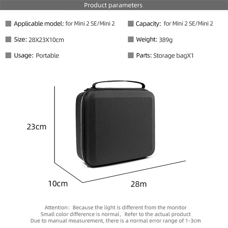 Para DJI Mini 2 / Mini 2 SE Combo Drone e Acessórios Bolsa de Armazenamento à Prova de Choque Portátil - Preto / Liner Preto