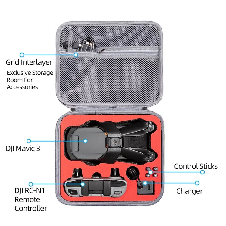 Pour DJI Mavic 3 Sac de transport portable pour drone Sac de stockage antichoc Sac à main