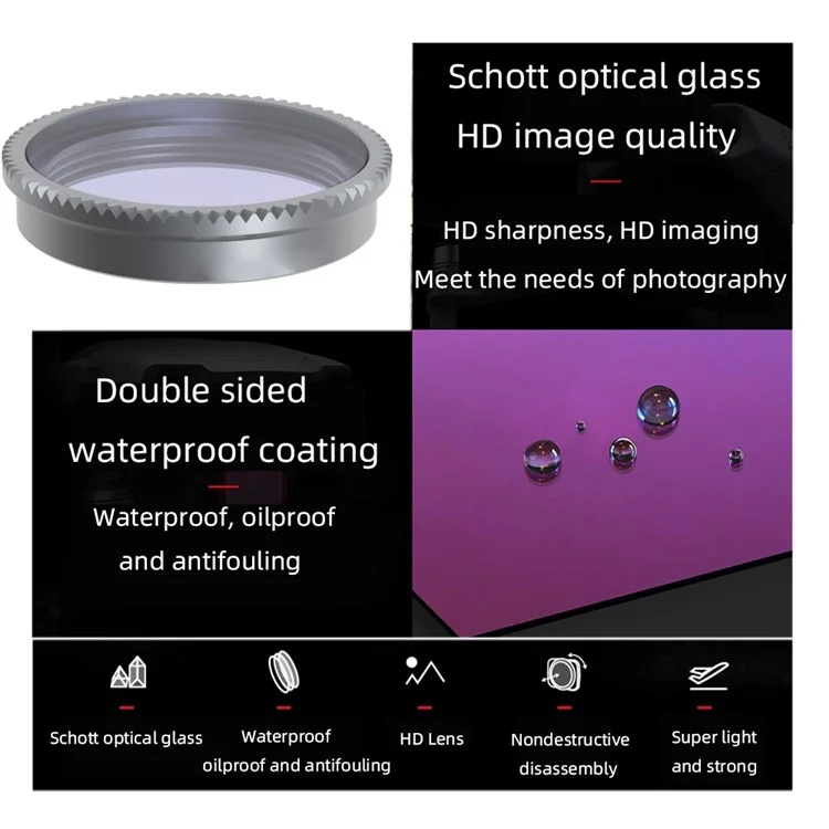 Junestar JSR-1283-07 Multi-Coated Optical Glass ND64 Filter Für Insta360 Go2 Actionkamera Kratzerfestes Objektivfilter