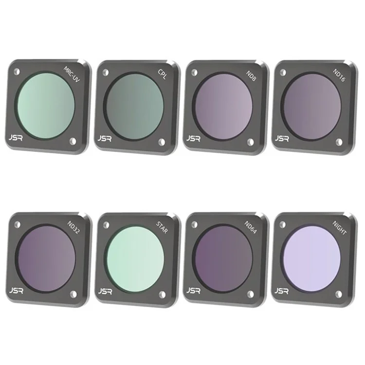 Junestar JSR-1339-20 Für DJI Action 2 8-in-1-kamera-objektivfilter-filter-set (stern, Nacht, CPL, ND8, ND16, ND32, ND64, MRC-UV)