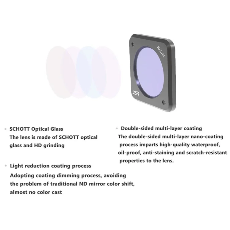 Junestar JSR-1339-20 Für DJI Action 2 8-in-1-kamera-objektivfilter-filter-set (stern, Nacht, CPL, ND8, ND16, ND32, ND64, MRC-UV)