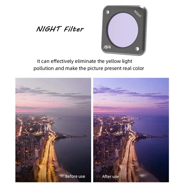Junestar JSR-1339-20 Für DJI Action 2 8-in-1-kamera-objektivfilter-filter-set (stern, Nacht, CPL, ND8, ND16, ND32, ND64, MRC-UV)