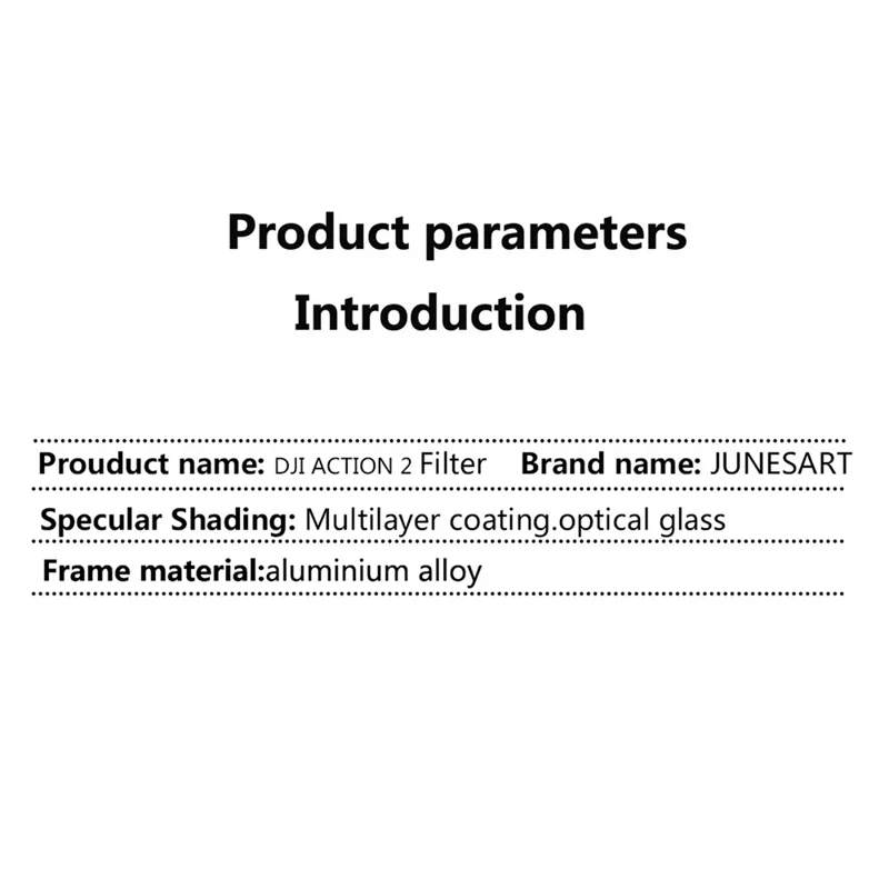 JUNESTAR JSR-1339-01 dla DJI Action 2 powlekane szkło optyczne MRC-UV filtr obiektywu akcesoria do kamery akcji