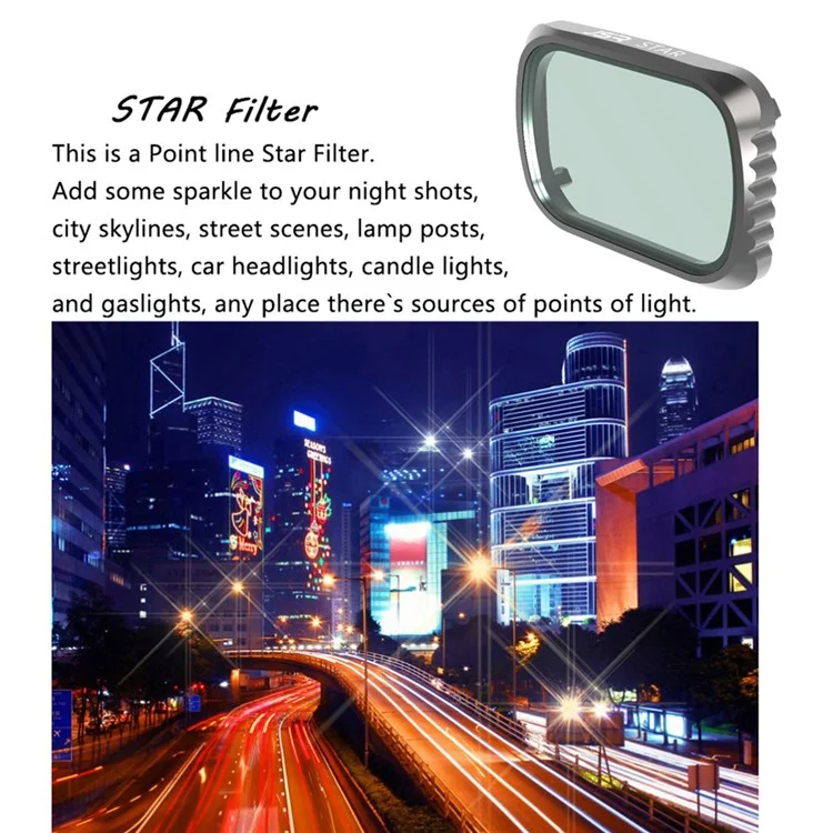 Junestar JSR-1278-14 Para DJI Mavic Air 2s Star Camera Lente Filtro Revestido Com Lente de Vidro Óptico Filtro