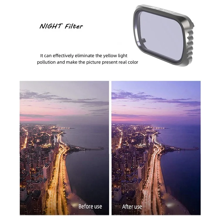 Junestar JSR-1278-13 Für DJI Mavic Air 2S Beschichtete Optische Glasnachtfilter-drone-kamera-objektivfilter