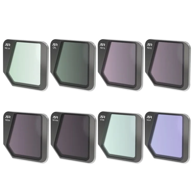 JUNESTAR JSR-1825-21 Pour DJI Mavic 3 8pcs / Set Drone Camera Lens Filtres Mrc-uv + Cpl + Nd16 + Nd32 + Nd64 + Nd1000 + Night + Star Optical Glass Filters