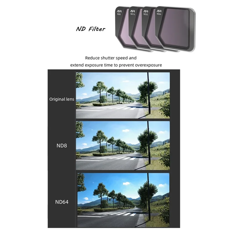 JUNESTAR JSR-1825-18 dla DJI Mavic 3 4 szt./komplet CPL + ND16 + ND32 + ND64 Filtry ze szkła optycznego Filtry obiektywu kamery drona