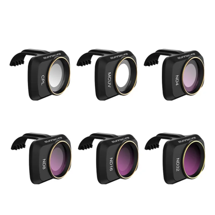 SUNNYLIFE MM-FI9258 Juego de 6 filtros de cámara de cristal óptico multicapa MCUV+CPL+ND4+ND8+ND16+ND32 para DJI Mini SE/Mini 2/Mavic Mini 