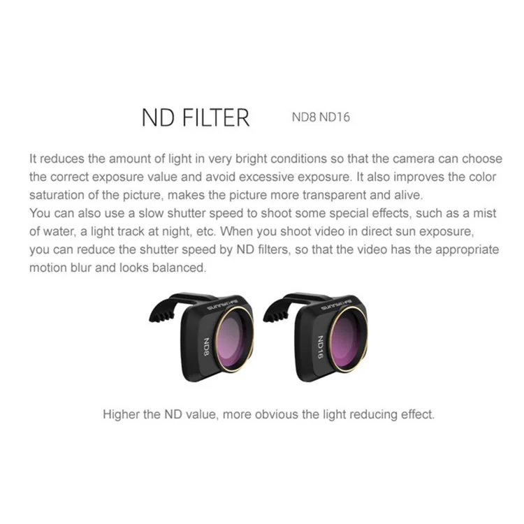 Sunnylife MM-FI9254 3pcs/set Per DJI Mini SE/Mini 2/mini Mini CPL+ND8+ND16 Filtri Della Fotocamera Drone Drone