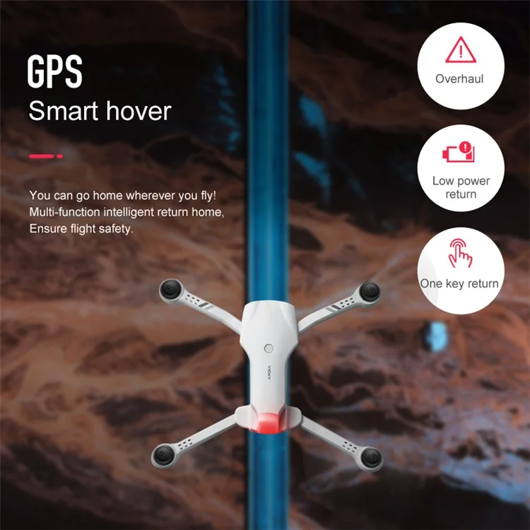 4DRC F10 GPS 6K Dual Camera Folding Drone Aerial Photography Dual Intelligent Positioning Return 4-Axis RC Aircraft with Headless Mode (Dual Batteries)