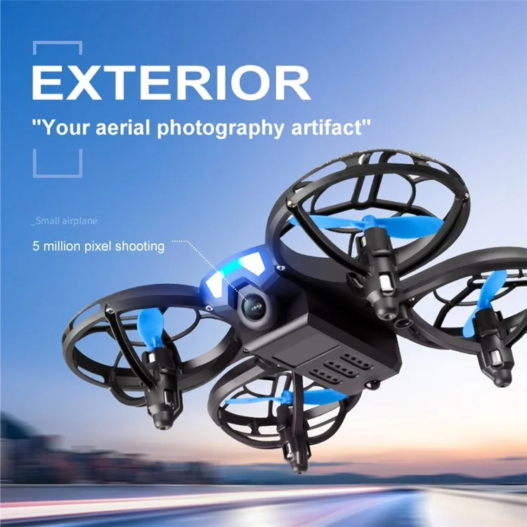 4DRC V8 Gesture Sensing RC Drone 5.0MP HD Camera FPV Altitude Hold Remote Control Quadcopter with 2 Batteries - Blue