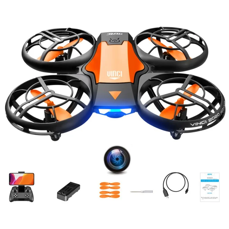 4DRC V8 Sensación de Gestos Drone 5.0MP Cámara HD FPV Air Presión de Aire Sostenga Aeronave de Control Remoto Quadcopter Con 1 Batería - Naranja