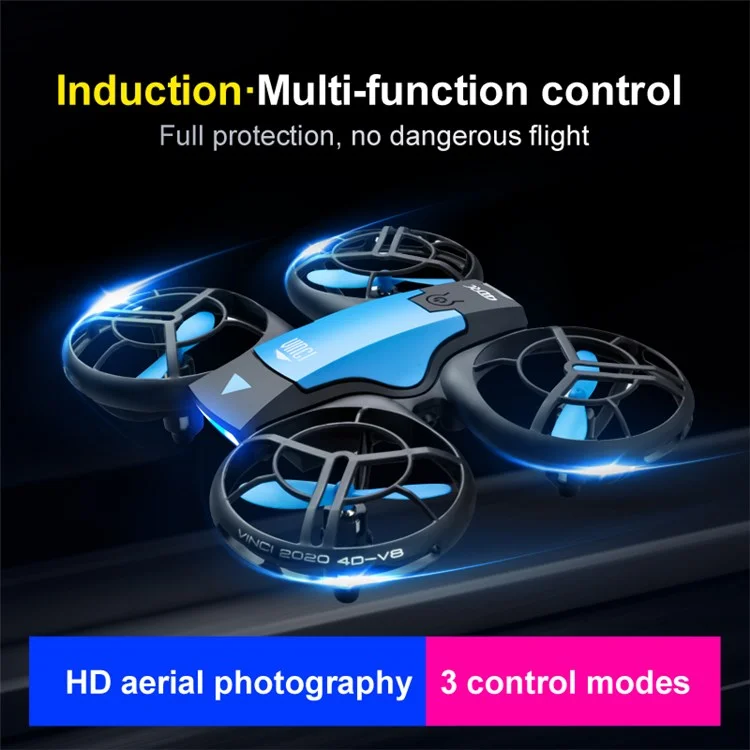 4DRC V8 Sensación de Gestos Drone 5.0MP Cámara HD FPV Air Presión de Aire Sostenga Aeronave de Control Remoto Quadcopter Con 1 Batería - Naranja