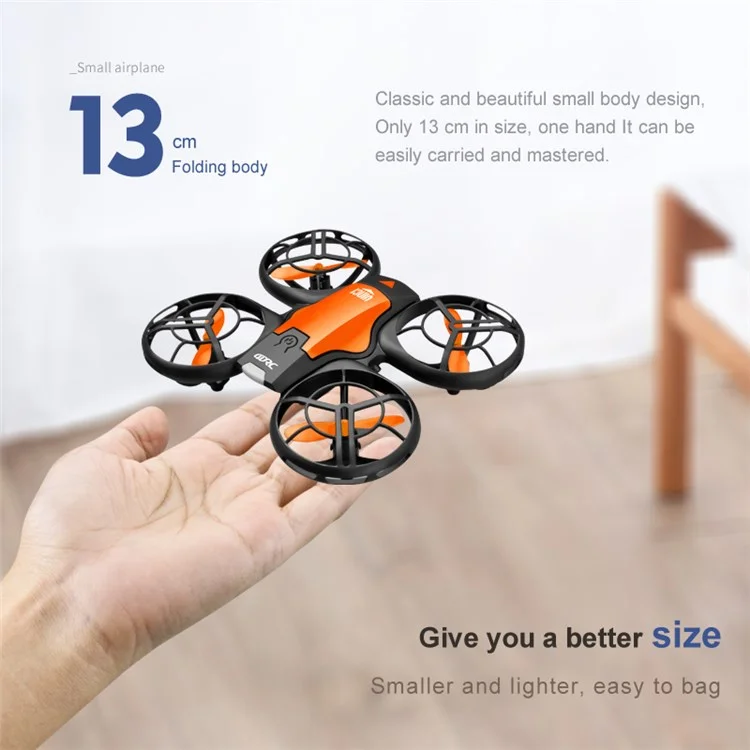 4DRC V8 Sensación de Gestos Drone 5.0MP Cámara HD FPV Air Presión de Aire Sostenga Aeronave de Control Remoto Quadcopter Con 1 Batería - Naranja