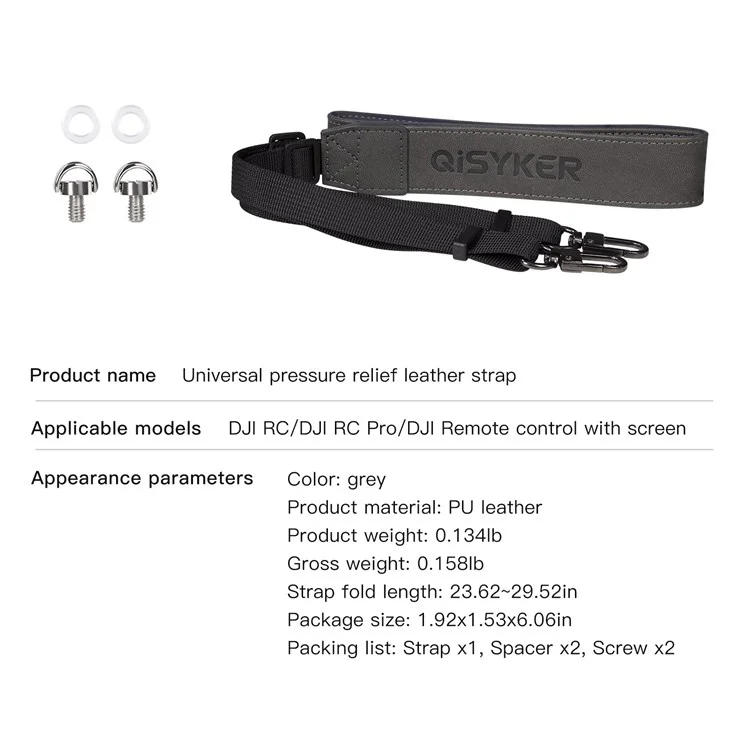 QISYKER DRCP0617 For DJI RC/Pro/Mini 3 Pro Drone Hand Free Lanyard for RC Remote Controller