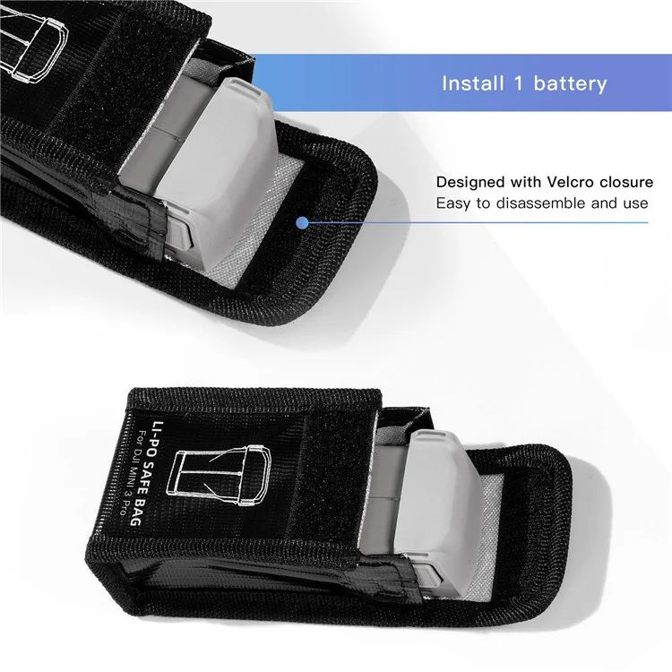 QISYKER Anti-explosion Protection Battery Storage Bag for DJI Mini 3 Pro (Suitable for 1Pc Battery)