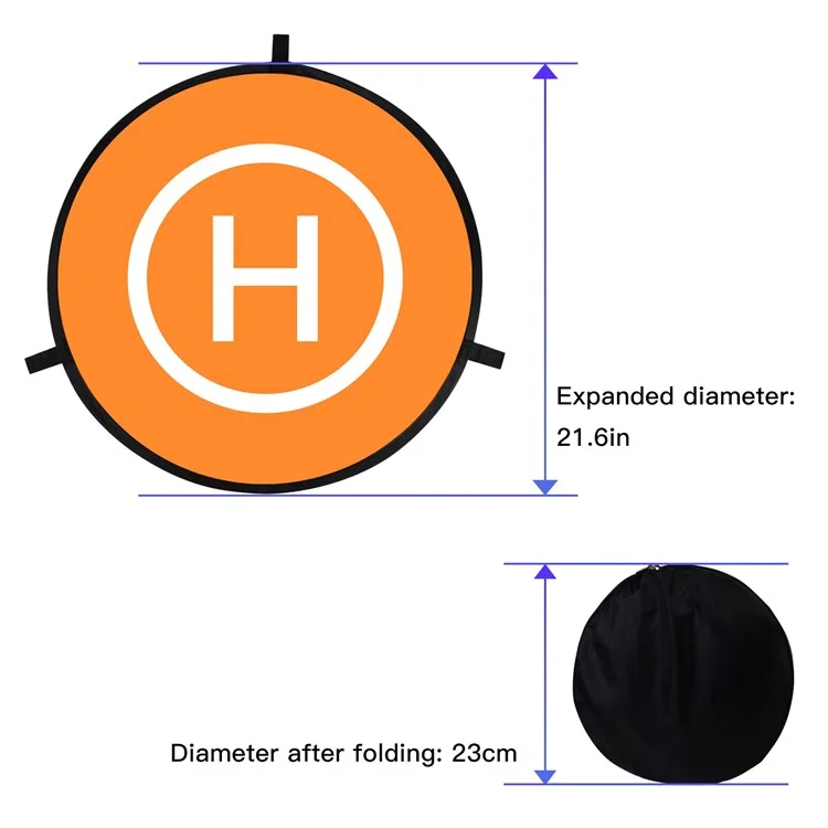 Qisyker Dopark55 55cm Round Drone Parking Aventn Landing Pad Com Pinos Moídos e Tiras Reflexivas