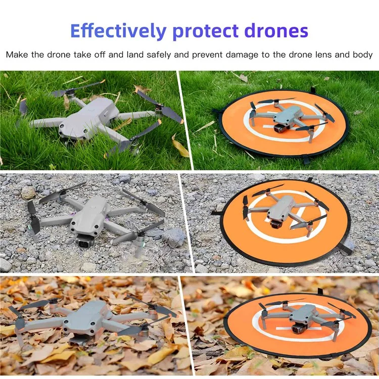 Qisyker Dopark55 55cm Round Drone Parking Aventn Landing Pad Com Pinos Moídos e Tiras Reflexivas