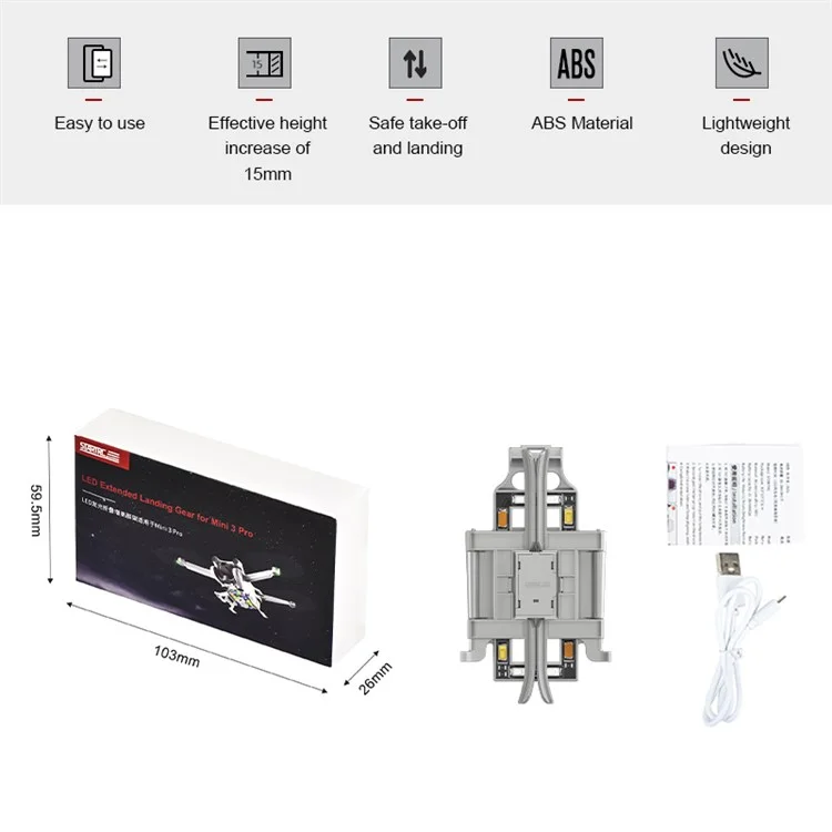 Startrc 1111016 Für DJI Mini 3 Pro Drone Faltbares Fahrwerk LED Light ABS Anti-fall-fall Erhöhte Ständer