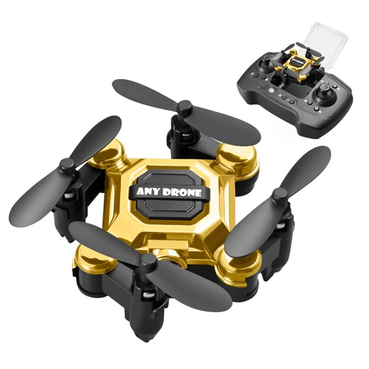 ANY DRONE K04 Folding Aircraft Portable Mini Drone 2.4GHz RC Airplane Toy (without Camera) - Gold