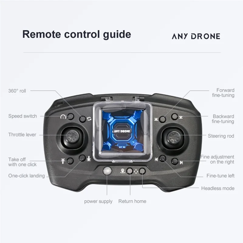 ANY DRONE K04 Folding Aircraft Portable Mini Drone 2.4GHz RC Airplane Toy (without Camera) - Black