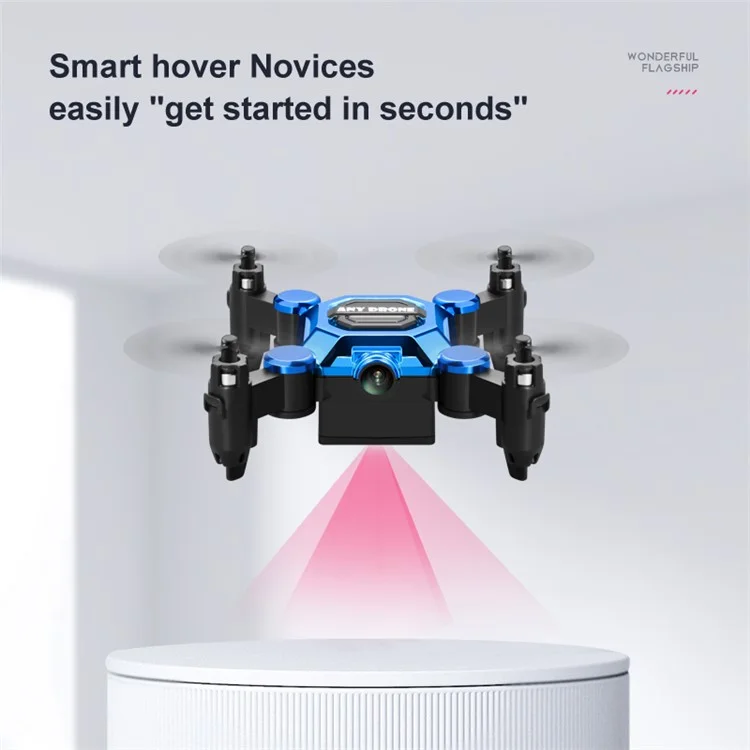 ANY DRONE K04 Folding Mini Aircraft Aerial Photography 4K HD Drone Portable 2.4GHz WiFi RC Airplane Toy with 120-Degree Wide-Angle Lens - Blue