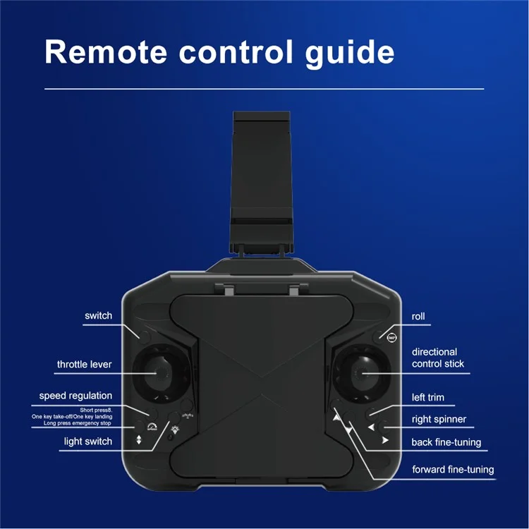 V6 Mini Lightweight RC Aircraft Aerial Photography 4 Channel Drone with Marquee / WiFi Function (Single Battery) - Blue