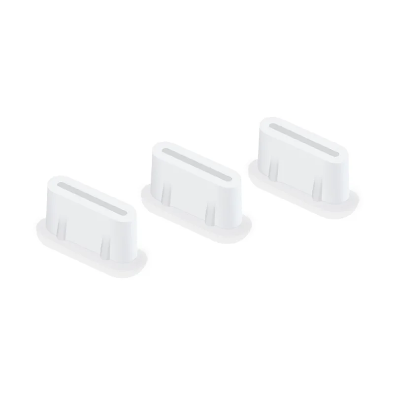 EWB9372 3Pcs Dust Plug for DJI Mini 3 Pro Drone Remote Controller Interface Silicone Waterproof Type-C Port Plugs - White
