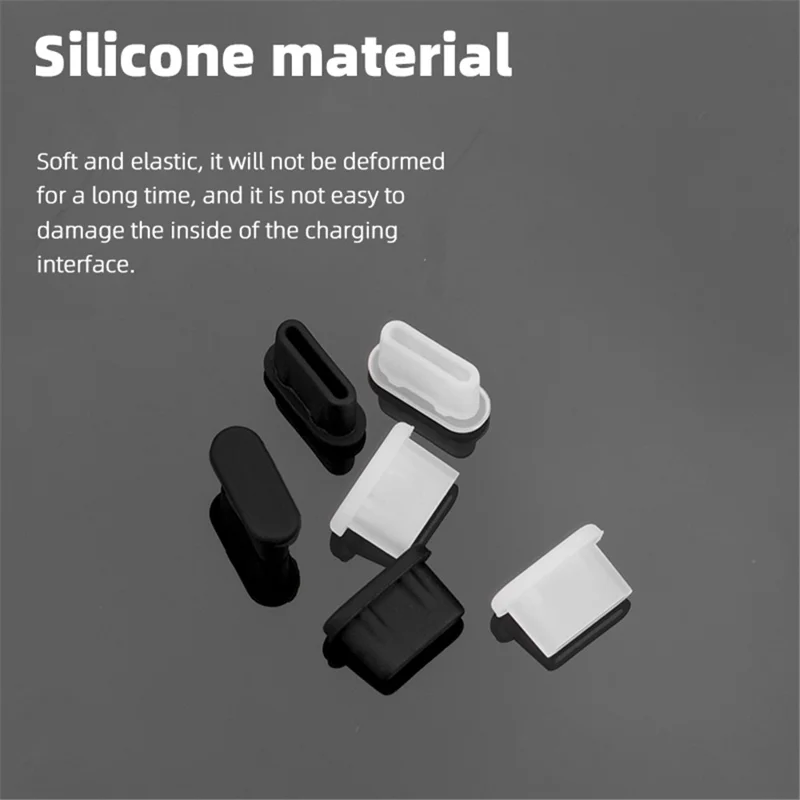 EWB9372 3Pcs Dust Plug for DJI Mini 3 Pro Drone Remote Controller Interface Silicone Waterproof Type-C Port Plugs - White