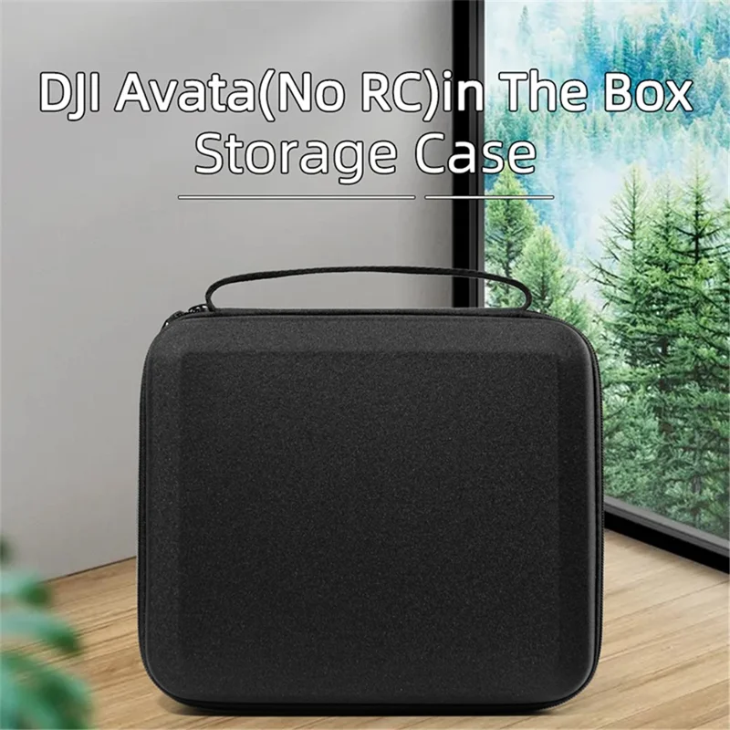 For DJI Avata Portable Drone Storage Bag Hard Shell Shockproof Carrying Case Tote Bag - Black / Red Liner
