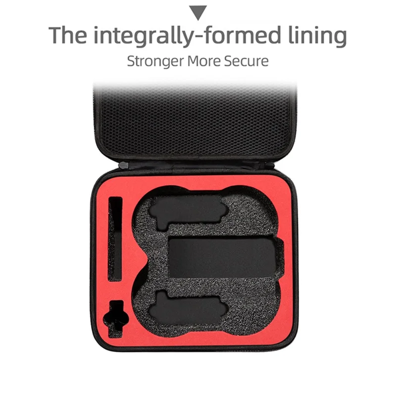 For DJI Avata Portable Drone Storage Bag Hard Shell Shockproof Carrying Case Tote Bag - Black / Red Liner