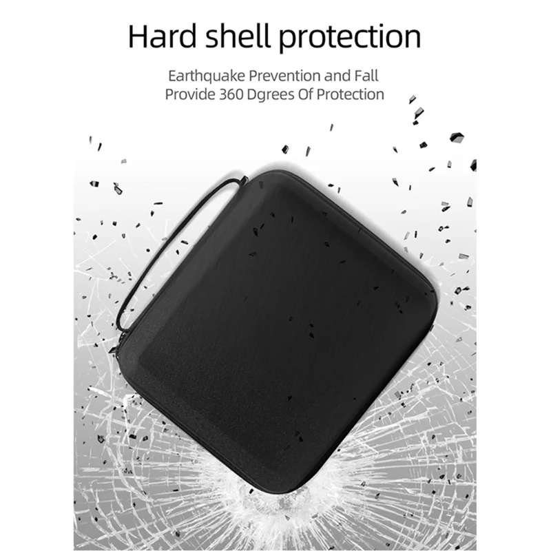 For DJI Avata Portable Drone Storage Bag Hard Shell Shockproof Carrying Case Tote Bag - Black / Red Liner